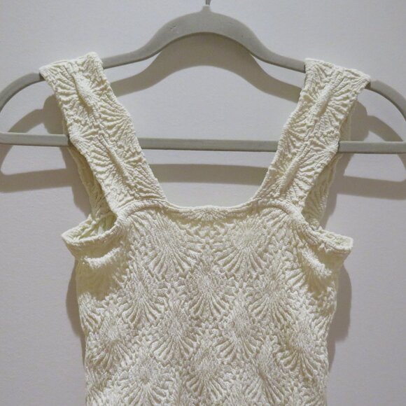 INTIMATELY FREE PEOPLE Love Letter Cami Top Ivory Cream Texture Floral Pastel - Picture 11 of 15